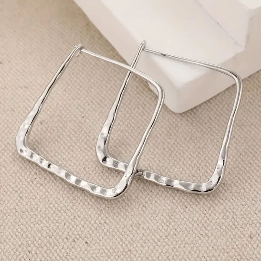 Square Hoop Earrings #2388 - Picture 2 of 5